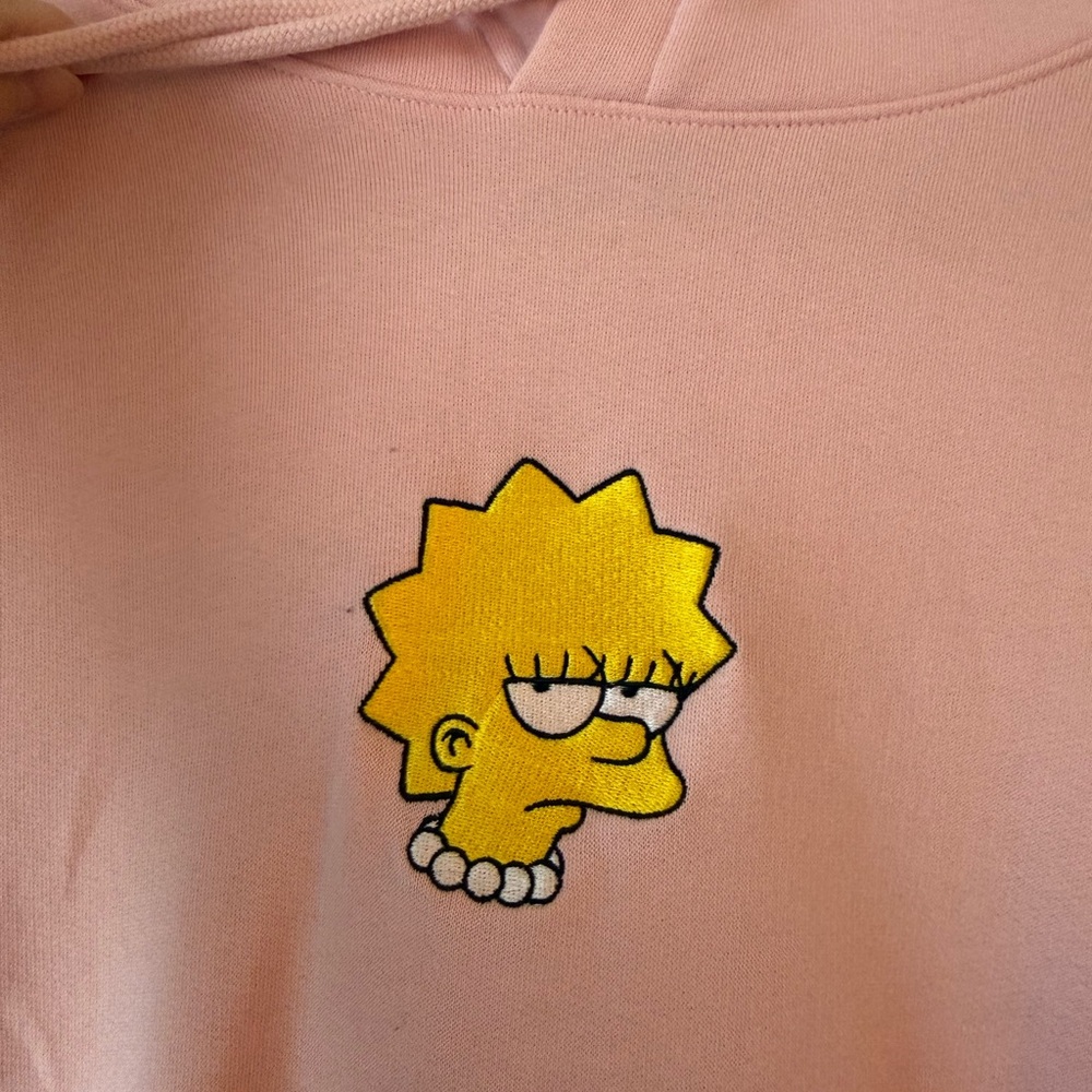 Pink Hoodie with Simpsons Character